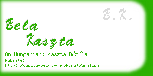 bela kaszta business card